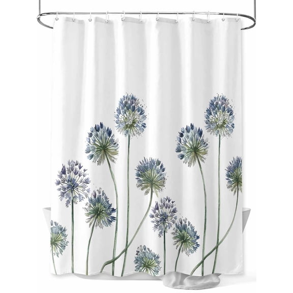 Fsddascl Botanical Flowers Shower Curtain Set - 72" x 78" Washable Bathtub Curtain with 12 Hooks, Simple Country Wild Florals Plants Waterproof Fabric Stall Shower Curtains for Bathroom/Bathtub