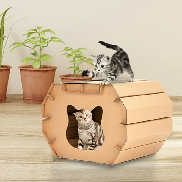 Akoyovwerve Cat Scratch Board Scratcher Cardboard House Corrugated