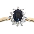 thumbnail image 3 of 9ct Gold Jewelco London Diamond Oval Sapphire Classic Royal Oval Cluster Ring, 3 of 7