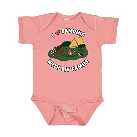 

Inktastic I Heart Camping with My Family with Hedgehog and Porcupine Gift Baby Boy or Baby Girl Bodysuit