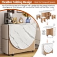 thumbnail image 4 of Blotout 5 PCS Farmhouse Dining Table Set for 4, 60'' Large Oval Folding Dining Table Set w/4 Leather Chairs,6 Wheels,Drop Leaf Foldable Kitchen Table w/2-Layer Storage Shelf for Small Spaces, White, 4 of 8