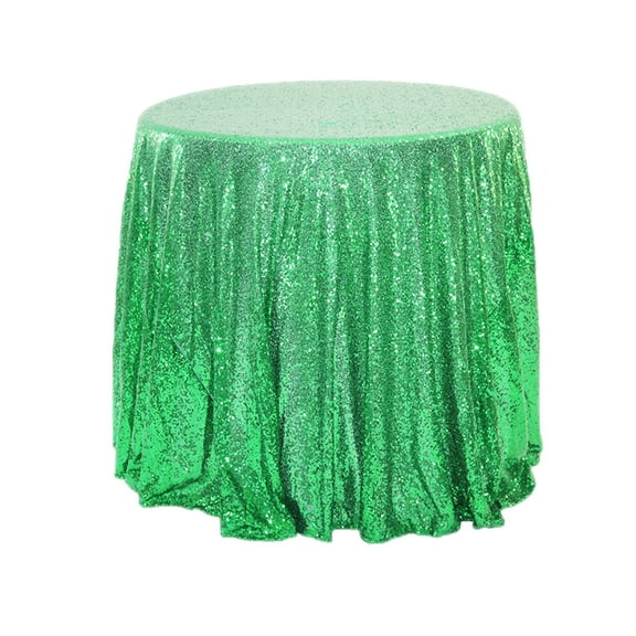 Hxlamzoo Glitter Round Tablecloth 47x47 Inch for Wedding & Party Decor - Sparkling Nylon Fabric