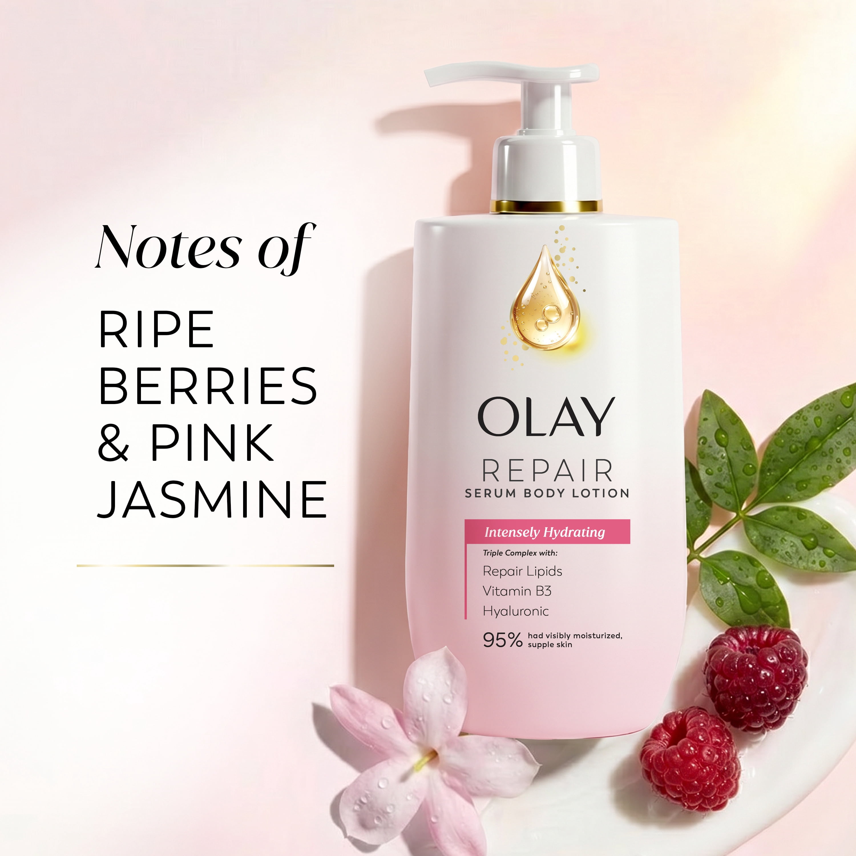 Olay Intensely Hydrating Body Lotion with Hyaluronic Acid and Niacinamide, 17 fl oz