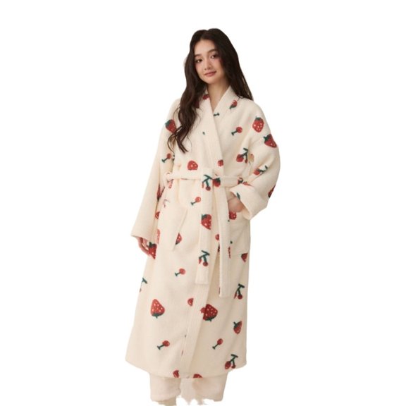 Leisurelife.store Women's & Men's Coral Fleece Thickened Plush Bathrobe Extra-Long, Yellow
