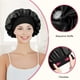 thumbnail image 3 of Pack de 2 gorros de satén para dormir, rizos de seda, gorro de dormir de seda transpirable, gorro de seda ajustable, gorro de seda para dormir, capucha de satén suave para mujeres y niñas (negro), 3 of 5