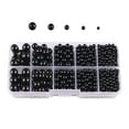thumbnail image 2 of Perlas artificiales sin agujero de 4/5/6/8/10 mm para sombreros, mesas y ropa, color negro, 2 of 9