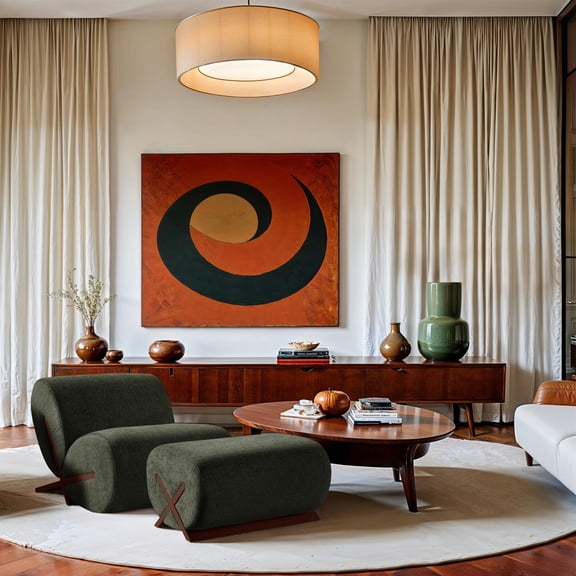 Meridian Furniture Akira Green Upholstered Ottoman