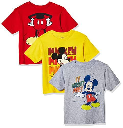 Disney Petits Garçons Tout-Petits Mickey Mouse Lot de 3 T-Shirts, Assortis, 3T