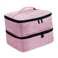 thumbnail image 2 of Toysmith Carrying Tote Bag Storage Bag Cosmetic Case Nail Polish Organizer Case,Zipper Pocket for Manicure Tools,Brushes,Essential Oil Pink, 2 of 9