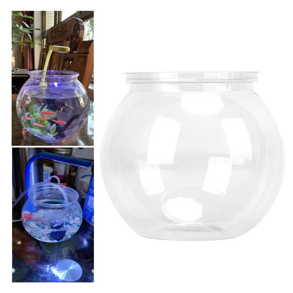 CHICIRIS Mini Aquarium Fish Tank,Mini Fish Tank Transparent Plastic Impact Resistant Plastic Gallon Fish Bowl for Desk Bookshelf,Fish Tank Bowl