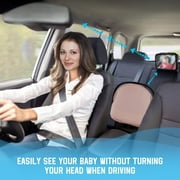 Soontrans Baby Car Mirror, Rear Facing Car Seat Mirror Safety for Infant Newborn Baby Car Mirror with Wide Rearview & 360° Rotation, Shatterproof & Easy Assembled Crash Tested