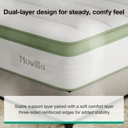 Novilla Snowfall 12 inch Queen size Mattress in a Box, Hybrid Medium Support Mattresses, Pocket Spring and CertiPUR-US, Pressure Relief & Motion Isolation