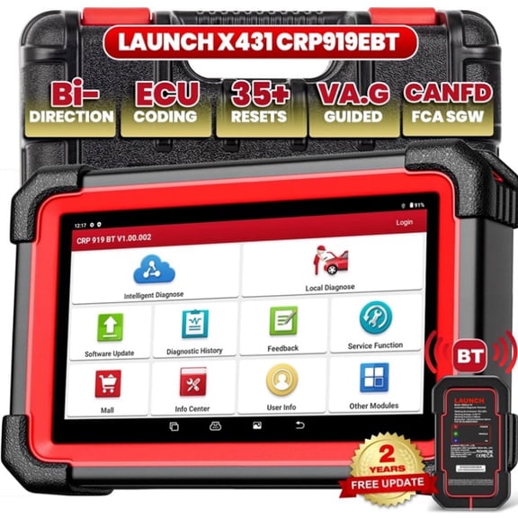 LAUNCH CRP 919E BT Car Bluetooth Scanner Bidirectional Diagnostic Tool , 35  Resets, CANFD&DOIP,FCA AutoAuth,VAG Guided