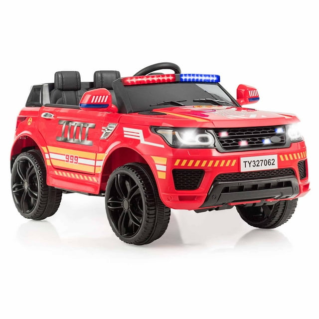 Costway Voiture Électrique pour Enfants 12V avec Télécommande Lumières/sons Rouge