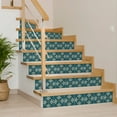 thumbnail image 4 of Mi Alma Teal Floral Tile Stickers - Removable Vinyl 4x4, 24 pcs, 4 of 16