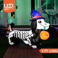 thumbnail image 2 of Joyfy 5 FT Halloween Inflatables Light up Pumpkin Skeleton Wiener Dog Long Halloween Inflatables Outdoor Decorations,Blow up Halloween Yard Decorations, 2 of 8