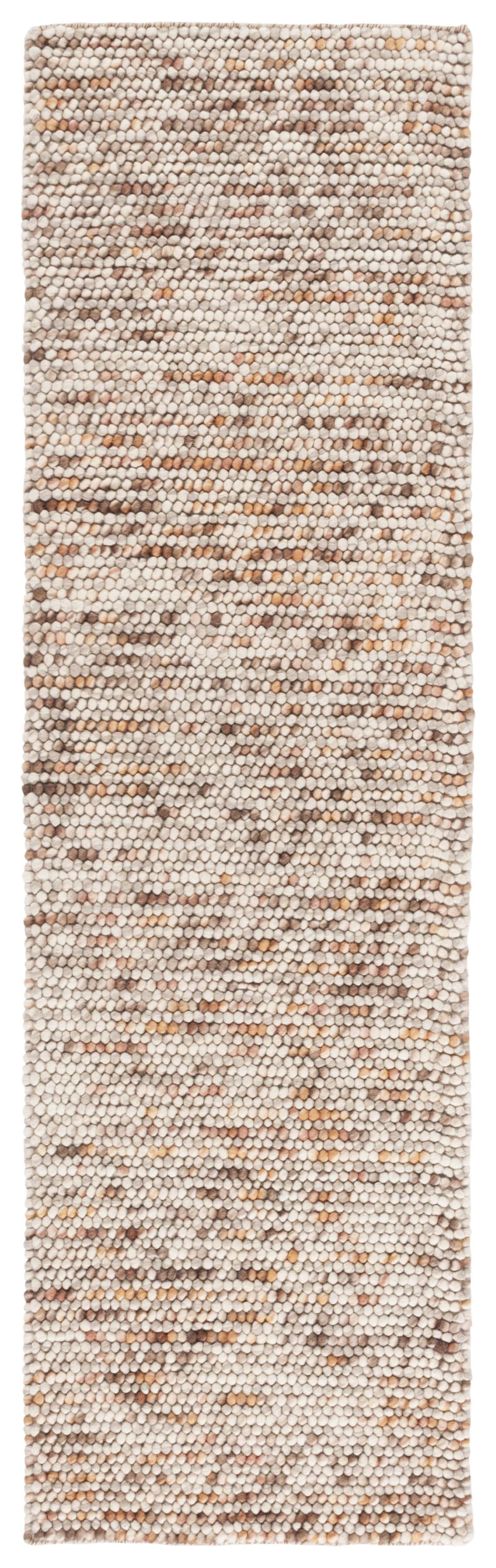 SAFAVIEH Natura Feride Geometric Runner Rug, Dark Brown/Beige, 2'3" x 8' - Scandinavian Design, Dark Brown & Beige, Handmade Wool Blend, Ideal for Living Room, Bedroom, Dining Space, Entryway, Hallwa