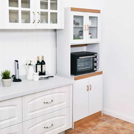 Gymax Tall Microwave Cart Stand Kitchen Storage Cabinet Shelves Pantry Cupboard White Canada Gymax Tall Microwave Cart Stand Kitchen