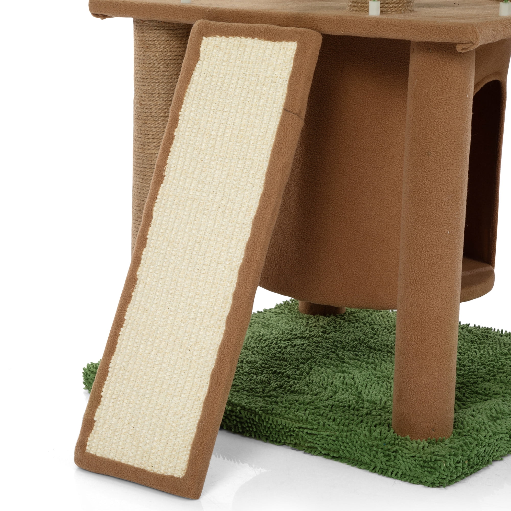 COZIWOW Cat Tree with Leaves 5-Tier Cat Tower and Cat Condo Scratchers Cat House Indoor Home Decor, Brown