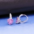 thumbnail image 4 of Uloveido Pink Heart Leverback Earrings for White Gold Plated Lever Back Earrings for Women with Pink Crystal BME131, 4 of 7