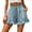 Blue, variant on GEWSEY Womens Skorts Floral Ruffled Chiffon Flowy Shorts Summer Flared Mini Skirts Khaki, XL