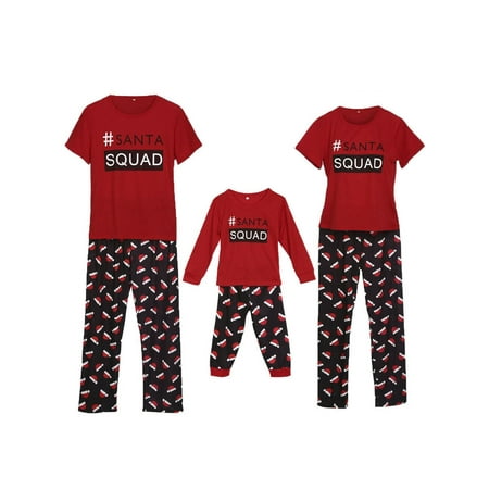 Aunavey Christmas Family Pajamas Matching Sleepwear T-shirt Pant Set Couples Outfits