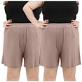 thumbnail image 2 of Plebaso Women's Plus Size Lounge Shorts 1-2 Pack Casual Elastic Waist Comfy Pajama Shorts with Pockets, 2 of 3