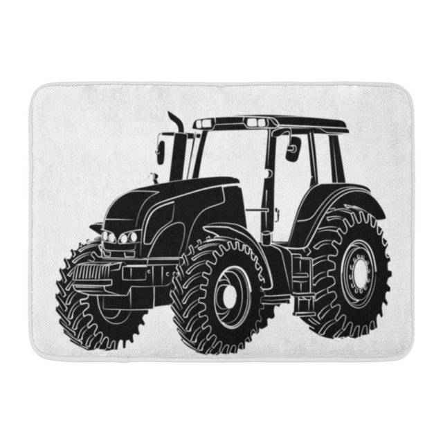 YUSDECOR Farm Tractor Sketch Big Drawing Special Transport Rug Doormat Bath Mat 23.6x15.7 inch