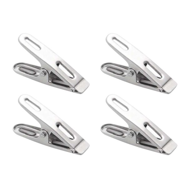 4 pinzas de acero inoxidable multifunción para sellar ropa, alimentos y oficina