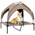thumbnail image 1 of PawHut Elevated Dog Bed Cooling Dog Cot Bed w/ Canopy, for M L Coffee, 1 of 10