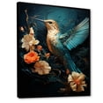 thumbnail image 2 of Designart "Essence of Emerald Hummingbird in Blue" Animals Framed Wall Art - Traditional Blue Hummingbird Bedroom Framed Canvas Wall Art, 2 of 6