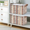 thumbnail image 2 of Yayeee Foldable Storage Basket for Shelves with Handles Set of 2 Waterproof Cloth Bins, Brown Abstract Dots, 2 of 7