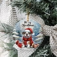 thumbnail image 3 of Merry Christmas Bulldog Enjoys Woofmas Winter Xmas Holiday Ceramic Round Ornament Dog Lover Gifts Idea Home Tree Decor - 02022, 3 of 5