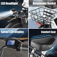 thumbnail image 4 of Adult Electric Scooter with Seat, 750W Motor, 14-Inch Pneumatic Tires, Front and Rear Disc Brakes, LCD Display, LED Headlight, Rear Basket and Folding Frame,White, 4 of 5