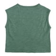 thumbnail image 4 of LLYwey Sleeveless T-Shirts - Toddler Boys Girls Summer Tanks - Kids Casual Solid Color Crew Neck Sleeveless Tank Tops Soft Undershirts, T-19, Green-a, 3T, 4 of 6