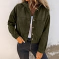 thumbnail image 2 of ThriftyPlait Women Cropped Corduroy Jacket Casual Lapel Collar Button Down Tops Fall Loose Fit Vintage Trucker Outer Coat with Chest Pocket, 2 of 7