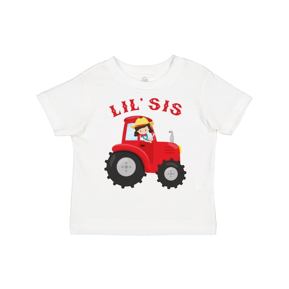 Inktastic Farmer Tractor Little Sis Girls Toddler T-Shirt