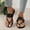 Black, variant on WIZUTIZ Beach Sandals for Woman Flat Sandals Dressy Sandals Women Vintage Comfortable Stretchy Beach Sandals Pull-On Shoes Flat Heel (O"-1) Wide Solid Sandals for Ladies Daily Black