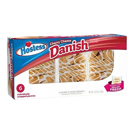 Hostess Cherry Cheese Danish | Individually Packaged | 36 Count