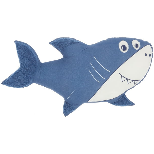 Nourison Plush Shark Pillow Blue Decorative Throw Pillow , 13