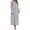 Grey, variant on Women's Long Sleeve Robe Long House Coat Zip Up Sleeping Winter Warm Cotton Spa Hooded Zipper Bathrobe Navy X-Large