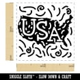 thumbnail image 2 of USA United States America Country with Text Swirls Self-Inking Rubber Stamp Ink Stamper - Sky Blue Ink - Small 1 Inch, 2 of 7