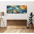 thumbnail image 3 of Botanical Canvas Wall Art Leaf Abstract Triptych Wall Decor Framed Plant Prints Green Orange Paintings Floral Pictures Set of 3 Pieces for Bathroom Bedroom Living Room - 12'''' x 16'''', 3 of 6