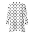 thumbnail image 5 of Blmnix Relaxed Fitted Tops Polka Dot Tunics Teacher Tops for Women White 3/4 Sleeve V-Neck Tops, 5 of 6