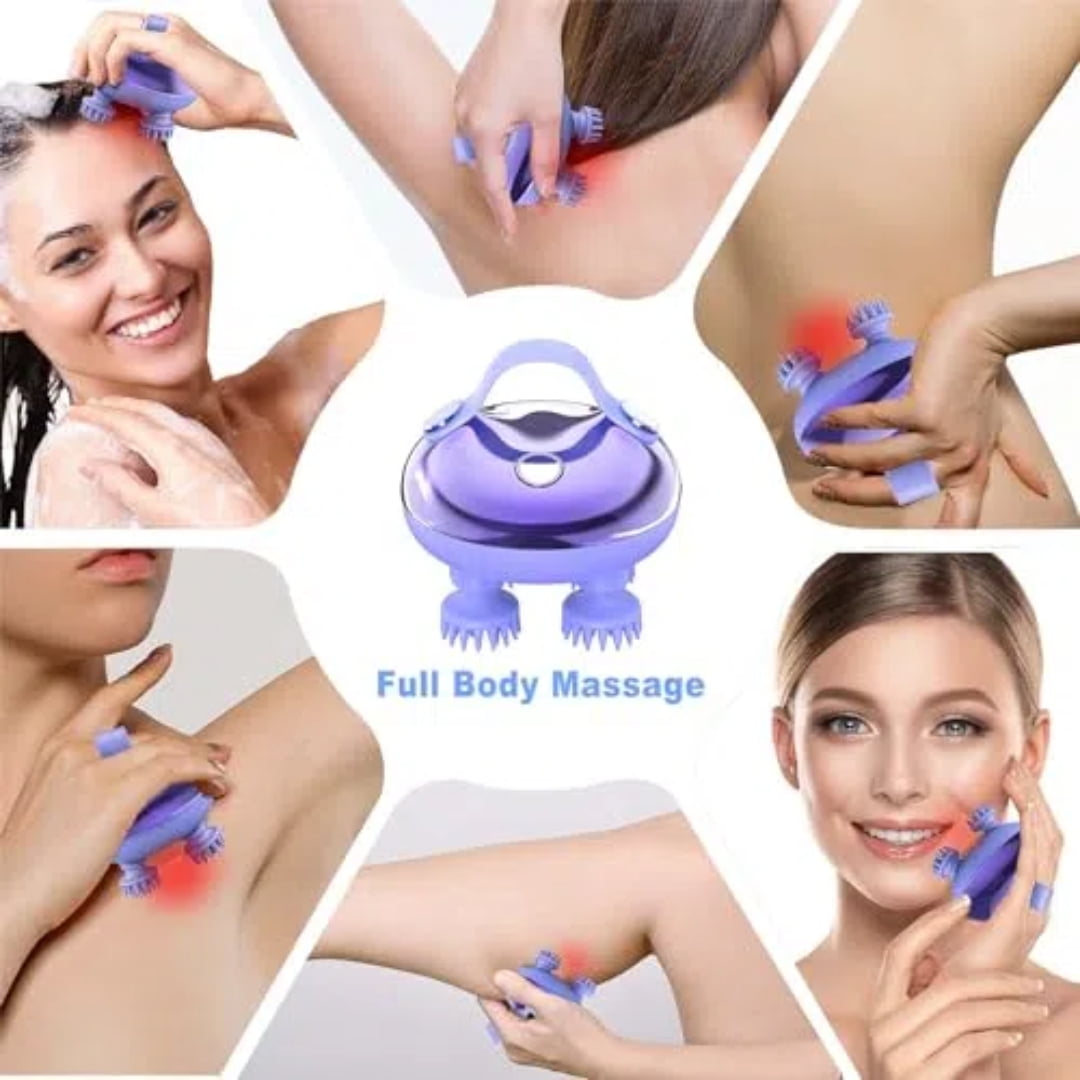 KAMUGO Scalp Massager Portable Electric Scalp Massager Hair Growth,Waterproof Handheld Head Scratcher Massager,3 Speed Modes with 8 Massage Claws Cat Massager(Purple)
