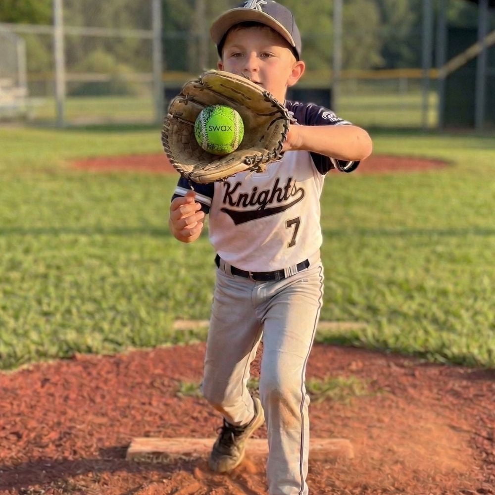 (3 pack) Swax Green Snakeskin Training Baseball, Practice Ball for Youth & All‑Ages Play