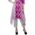 thumbnail image 5 of Moomaya Printed Kurti Kurta Pant Set Boat Neck WoMen's Asymmetric Ethnic Wear, 5 of 6