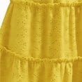 thumbnail image 5 of APEXFWDT Women's Eyelet Long Skirt Jacquard Pleated Casual Flared Skirt Elastic Waist Flowy Boho Skirt for Summer,XXL,Yellow, 5 of 7