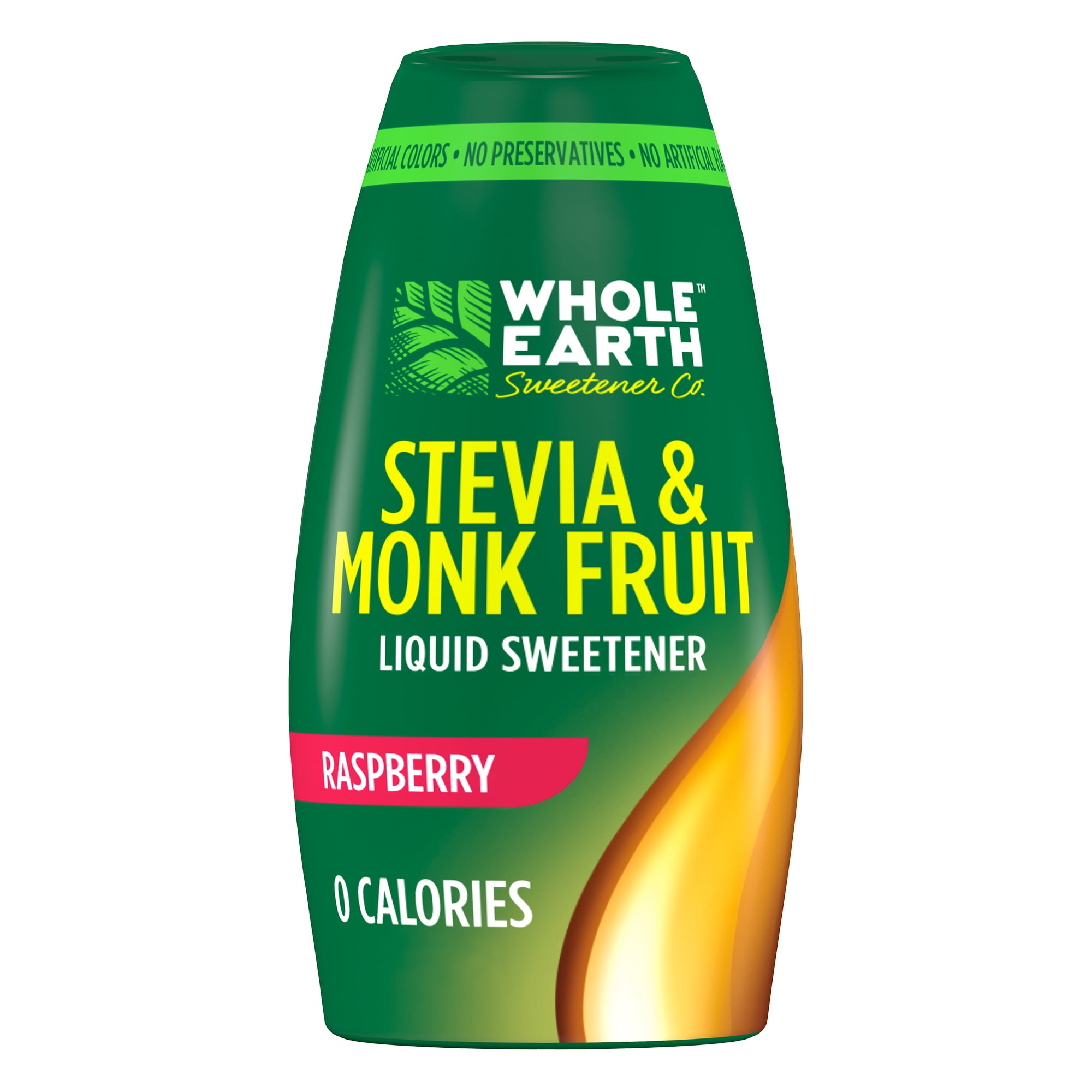(4 pack) Whole Earth Raspberry Liquid Sweetener, Stevia & Monk Fruit, 1.62 fl oz