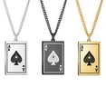 thumbnail image 3 of lixuesong Stainless Steel Pendant Necklace Men Fashion Spades Playing Card Necklace Adjustable Chain Necklace Present for Man Woma, 3 of 3